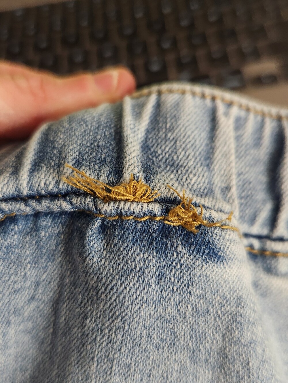 ⭐️ Almost Famous High Rise Denim Cargo Jogger Jeans Light Wash Utility Large - Picture 13 of 14